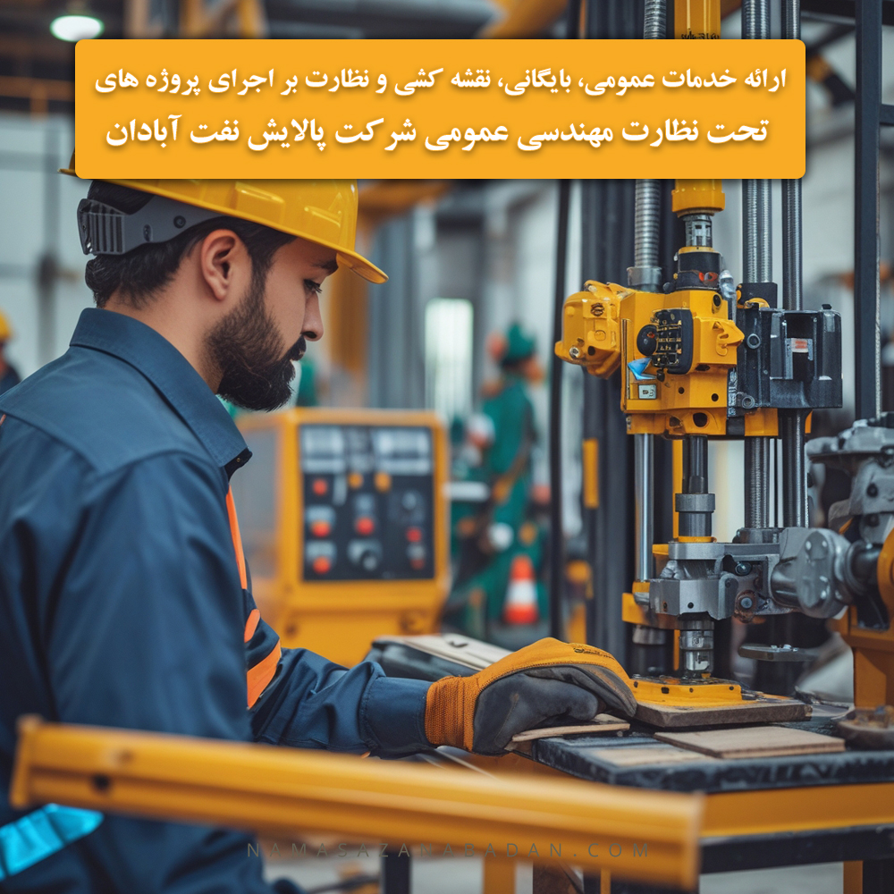 ارائه خدمات عمومی، بایگانی، نقشه کشی و نظارت بر اجرای پروژه های تحت نظارت مهندسی عمومی شرکت پالایش نفت آبادان